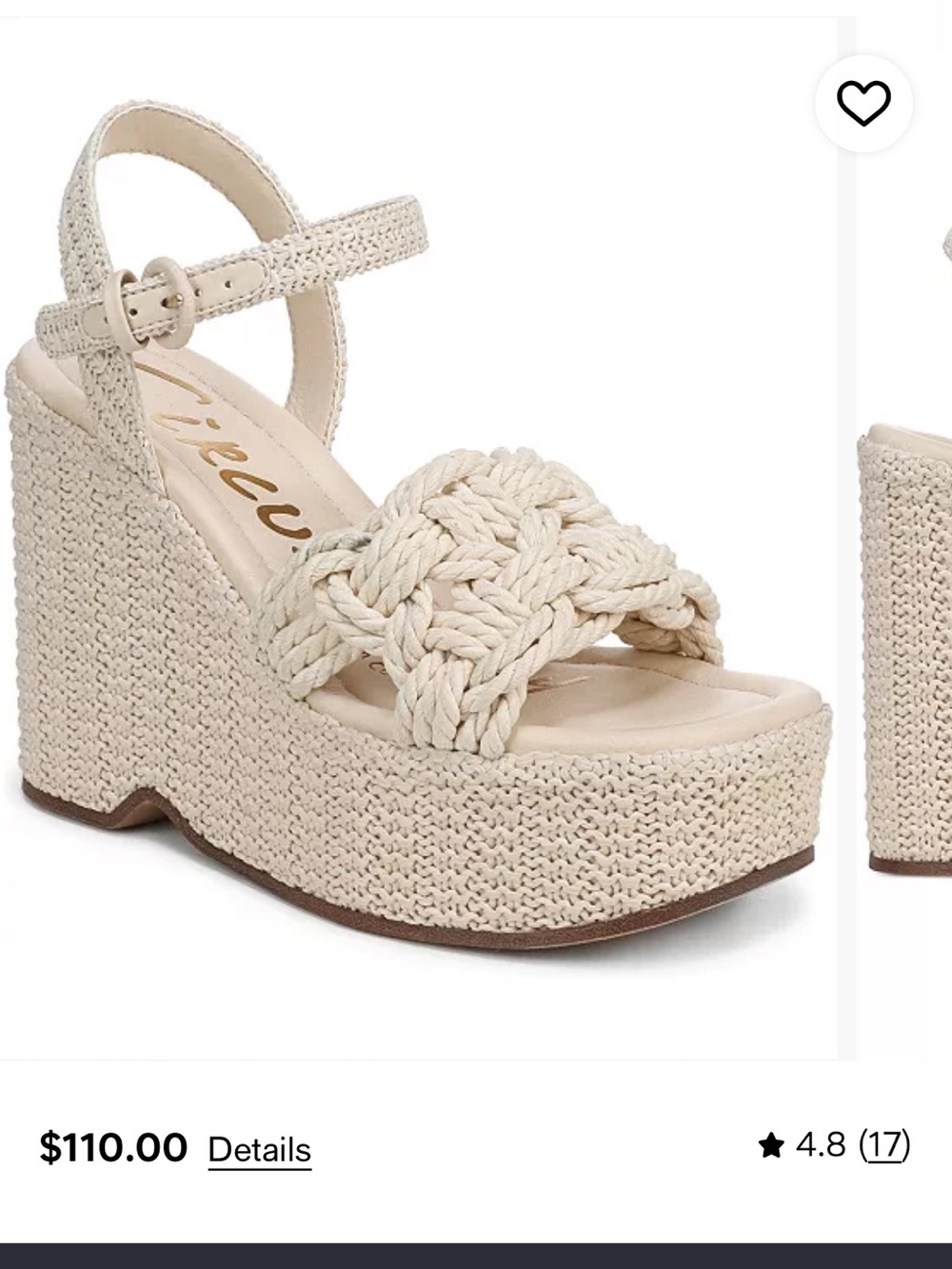 Circus by Sam Edelman Braided Knit Platform Wedge Sandals - Cream